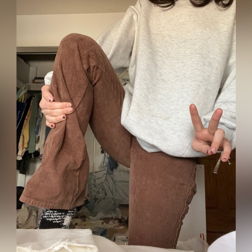 JHON GALT brown corduroy flare pants
